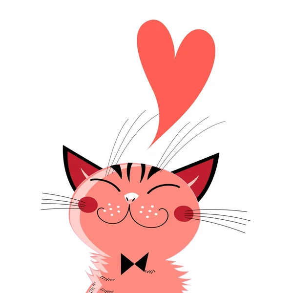 Graphiques en amour chat — Image vectorielle