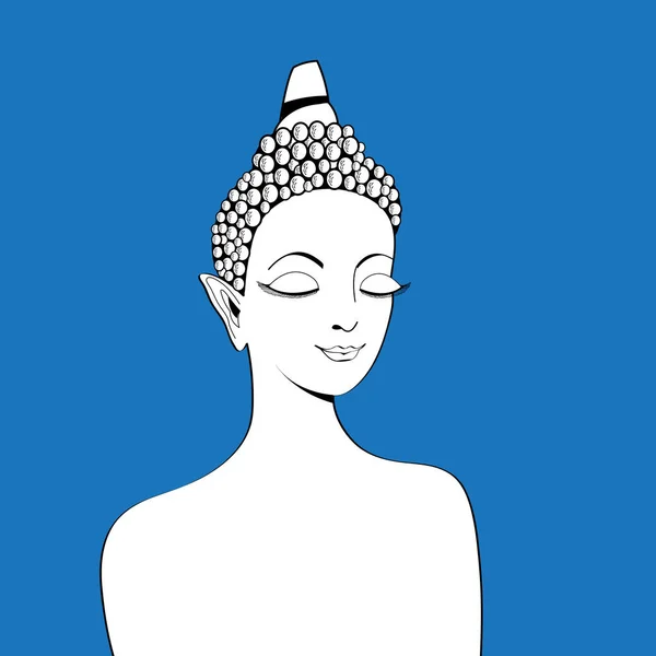 Gráficos de un hermoso retrato de Buda — Vector de stock