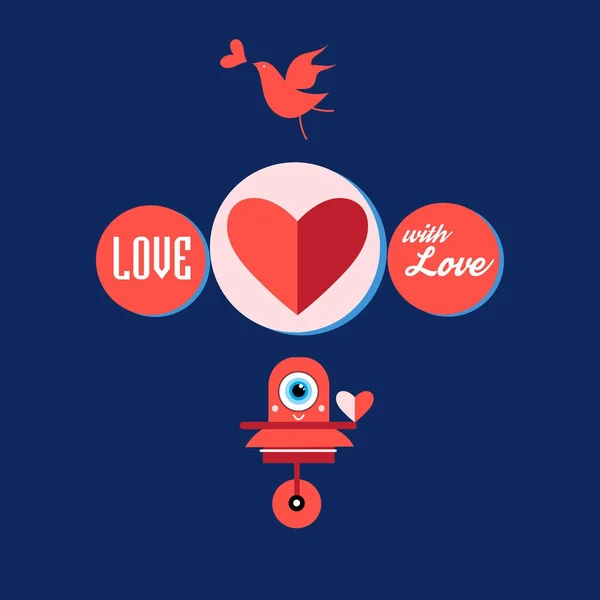 Cartão de saudação com corações para o Dia dos Namorados —  Vetores de Stock