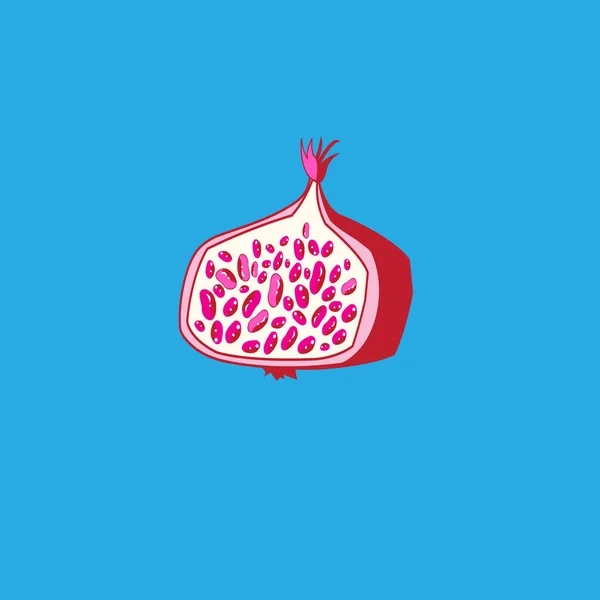 Illustration lumineuse d'un fruit de grenade rouge — Image vectorielle