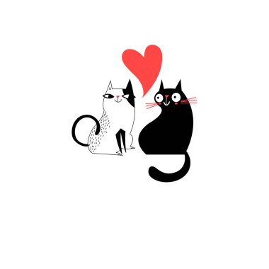 Aşık kedi grafik 