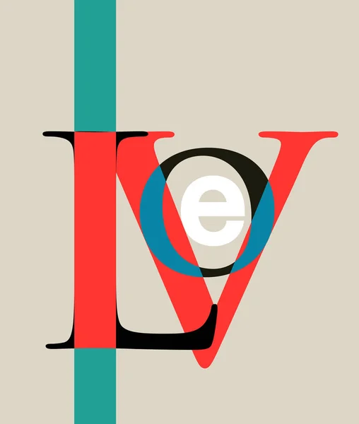 Vector design composition Love fuente — Archivo Imágenes Vectoriales