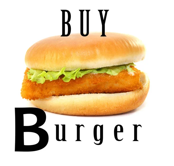 Fotografie velké chutné burger s rybami — Stock fotografie