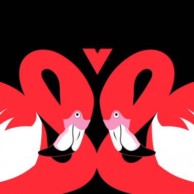 Vektör kırmızı flamingolar aşık 