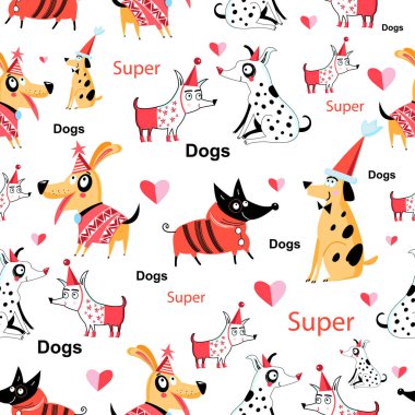 Dikişsiz komik desen gönül komik köpek 