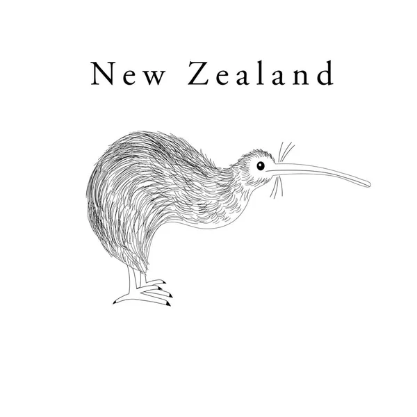 Símbolo gráfico vectorial del ave neozelandesa Kiwi — Vector de stock