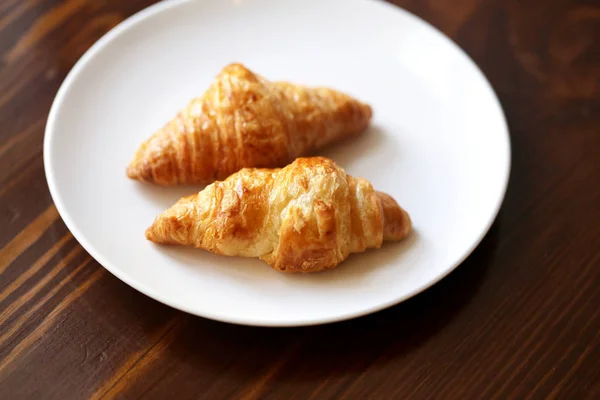 Photo d'une macro de délicieux croissants — Photo