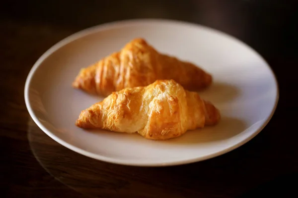 Photo d'une macro de délicieux croissants — Photo