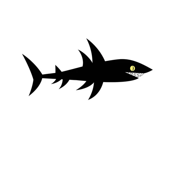 Vector tiburón negro — Vector de stock