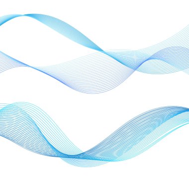 Beyaz arkaplanda mavi vektör dalgası