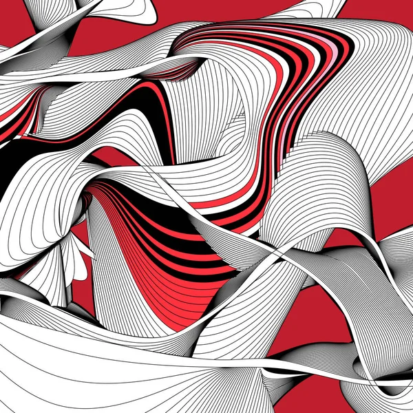 Latar belakang vektor modern abstrak dengan gelombang - Stok Vektor