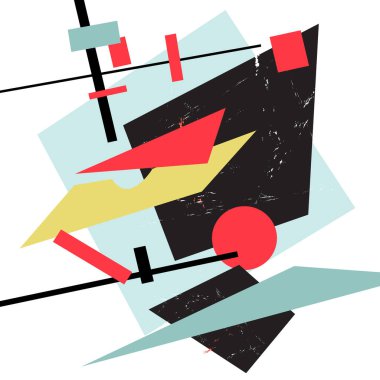 Geometrik renkli nesnelerin vektörsüz arkaplanı