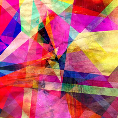 Geometrik renkli nesnelerin soyut ve kusursuz arkaplanı