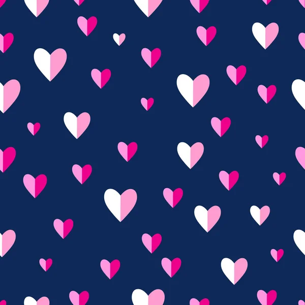 Seamless abstract pattern of pink hearts — Stock Vector