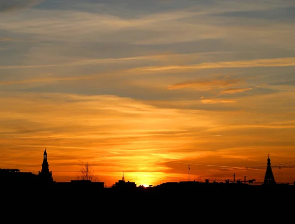 Vackert foto av himlen solnedgång i Moskva Kreml — Stockfoto