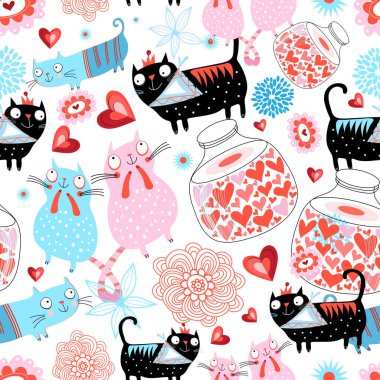 Sevgi dolu kedi ve kalplerin kusursuz tatil düzeni.