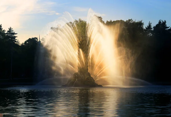 モスクワの豪華な黄金の噴水の写真 — ストック写真