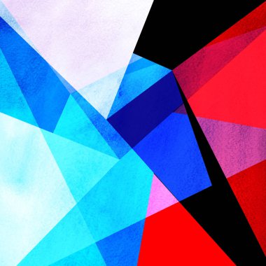 Geometrik elementlerle soyut suluboya arkaplan