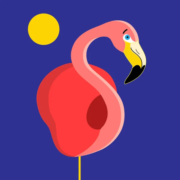 Leuchtend roter Flamingo-Vektor — Stockvektor