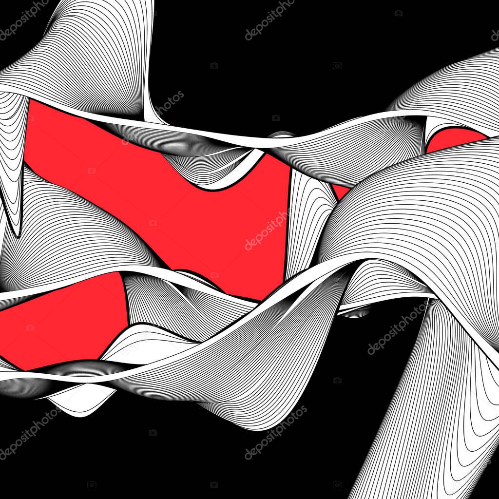 Abstract vector background with waves and lines