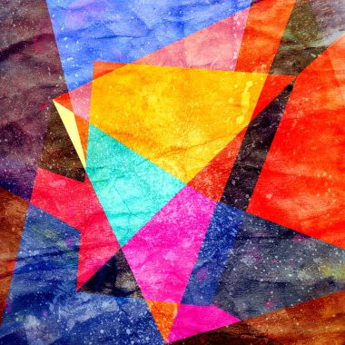 Suluboya retro renk soyut geometrik arka plan. Posterler kartpostal tasarımı için bir örnek.