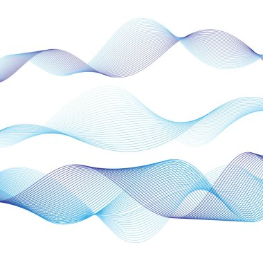 Beyaz arkaplanda güzel doğrusal renk dalgalarını vektörle