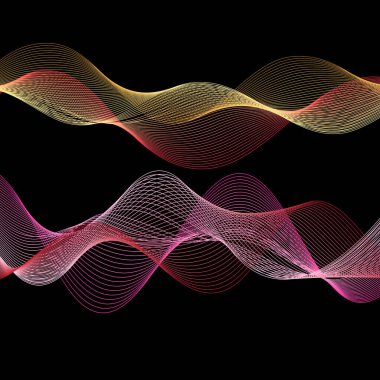 Koyu arkaplandaki güzel doğrusal renk dalgalarını yönlendir