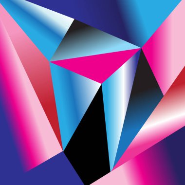 Geometri ve şeffaflığın farklı şekillerine sahip vektör soyut şablonu. Duvar kağıdı veya kumaşı için şablon.