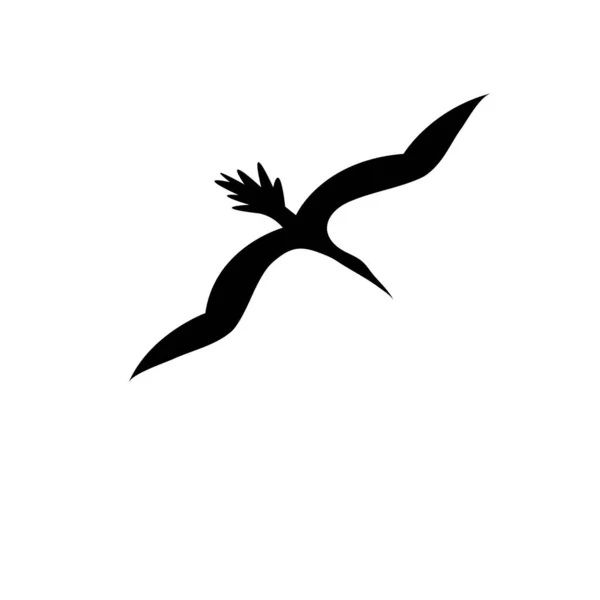 Vektorsilhouette Eines Vogels Auf Weißem Hintergrund Symbol Für Ihre Website — Stockvektor