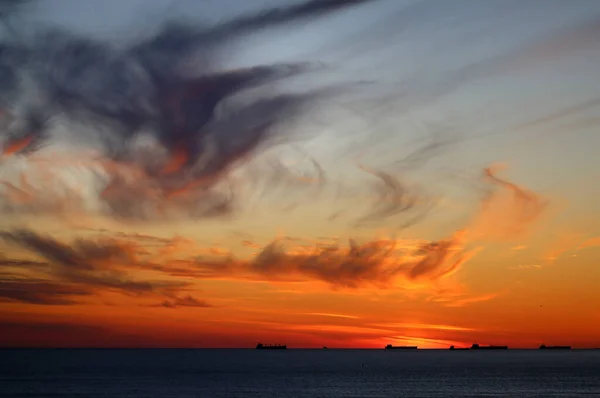 Vackert Foto Ljus Solnedgång Havet Sommardag — Stockfoto
