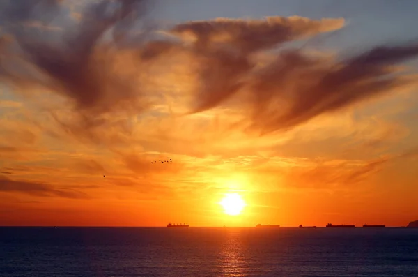 Vackert Foto Ljus Solnedgång Havet Sommardag — Stockfoto