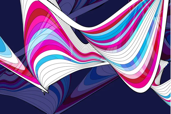 Ilustración Vectorial Con Ondas Lineales Gráficas Trazos — Archivo Imágenes Vectoriales