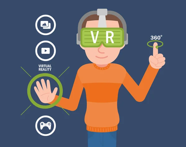 Virtuele realiteit of Vr — Stockvector