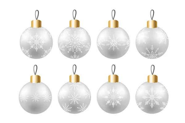 White christmas balls — Stock Vector