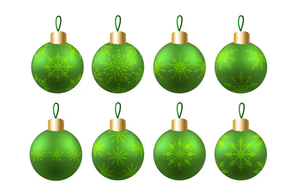 Зеленые рождественские балы — стоковый вектор