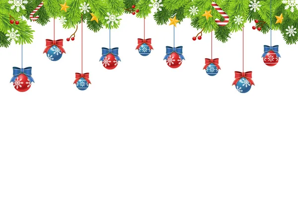 Decoración de Navidad con bola de Navidad — Vector de stock