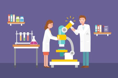 iki doktor mikroskop dokunuyorsun