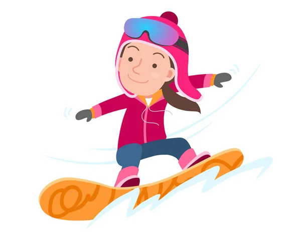 Lustiger Snowboarder. Vektor Cartoon isolierte Figur. — Stockvektor