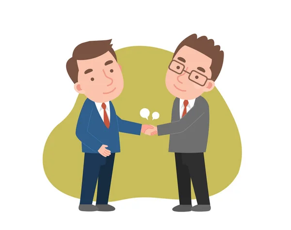 Twee zakenmannen schudden elkaar de hand.. — Stockvector