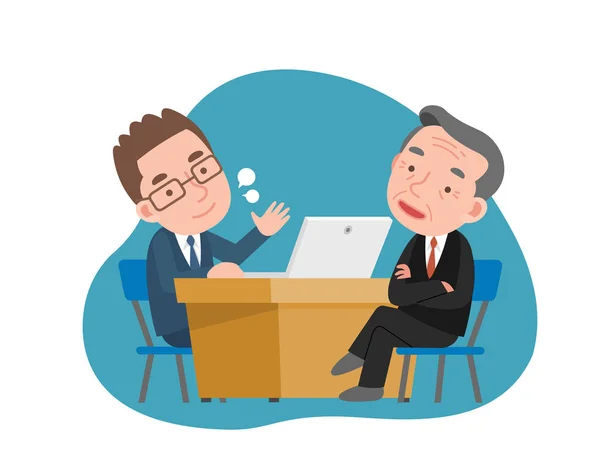 Dos hombres hablando en la oficina — Vector de stock