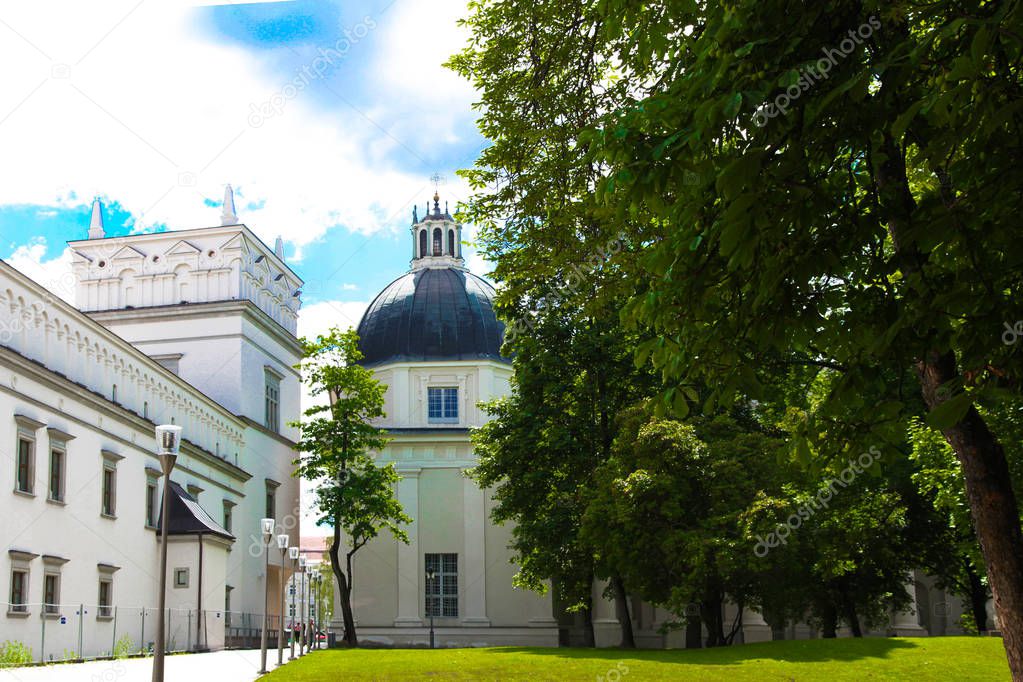 Reconstructed Royal Palace of Lithuania in Cathedral Square, Vilnius, Lithuania. 