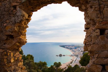 plaj blanes kapıdan görüntüleyin. Costa brava, Katalonya, İspanya