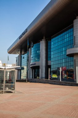 KYIV, UKRAINE Nisan 5, 2020. Güney Kiev tren istasyonu