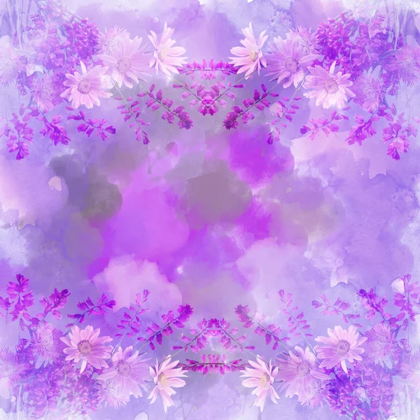 Картинка на цветочном фоне, выполненная с эффектом — стоковое фото