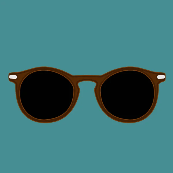 Hipster gafas de sol de color marrón aislado vector sobre un fondo de tinte índigo — Archivo Imágenes Vectoriales