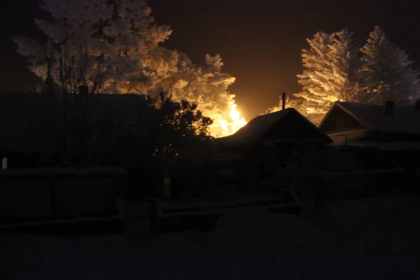 Winterlandschaft Fabelhafte Nacht — Stockfoto
