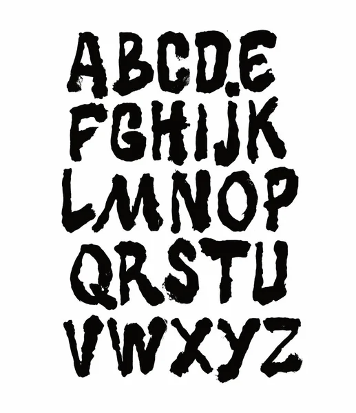 Pinsel Kalligrafie Schrift Vektoralphabet — Stockvektor