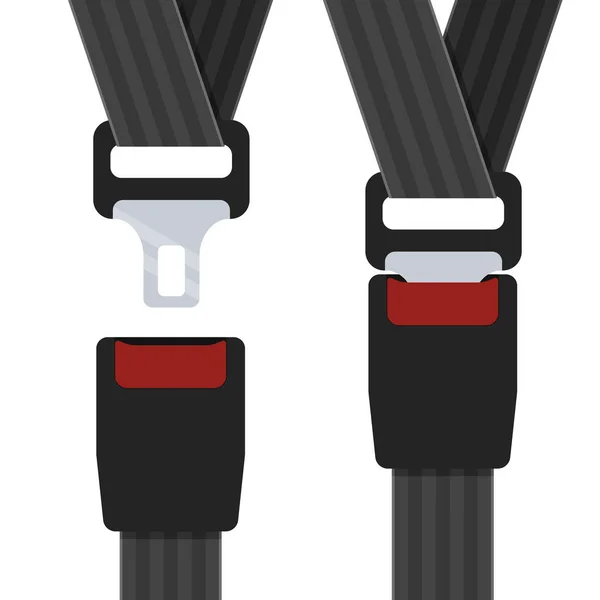 Illustration of an open and closed seatbelt. Vector Graphics
