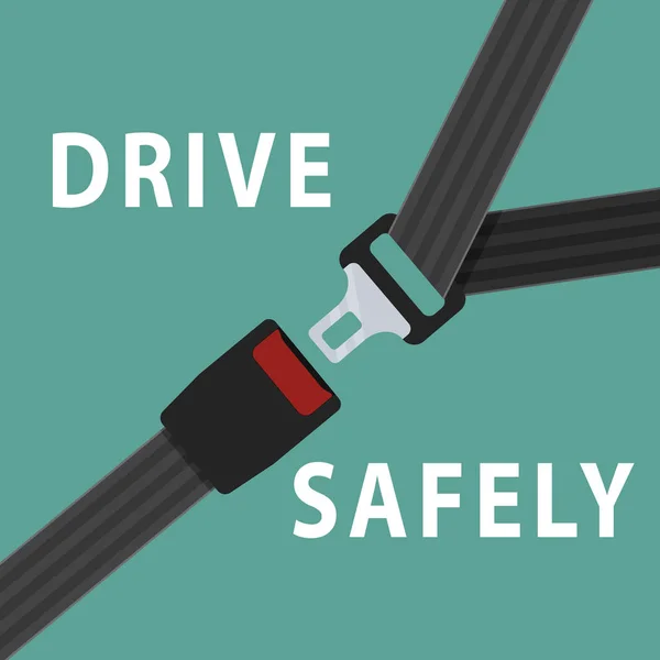 Seat belt on green background. Vector Graphics