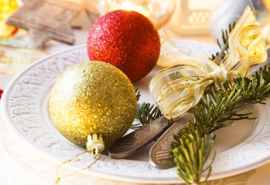 Neşeli Noel masa dekorasyon